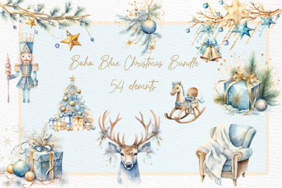 Download Boho Christmas Clipart Bundle Cozy Xmas - Art Collection