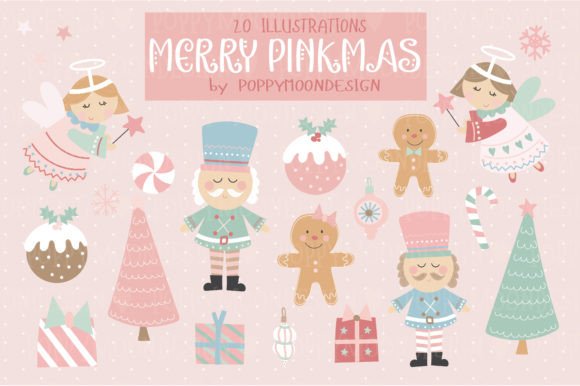 Download Holiday Cheer: Cute Pink Themed Clipart - Art Collection