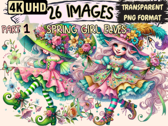 Download Spring Girl Elves Clipart P1 - Art Collection