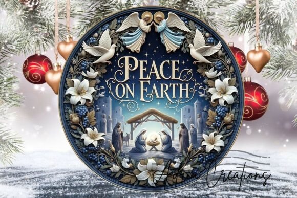 Download Peace on Earth Angel Christmas Round Png - Art Collection