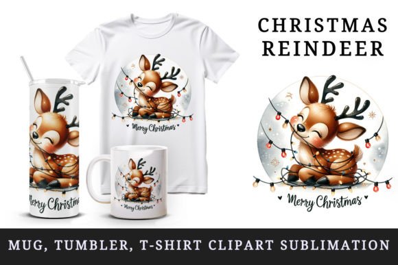 Download Christmas Reindeer Tumbler Mug Clipart - Art Collection