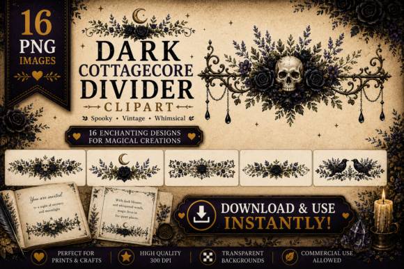 Download Dark Cottagecore Divider Clipart - Art Collection