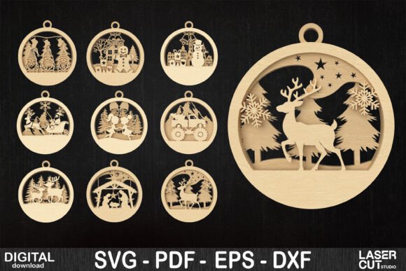 Download Christmas Laser Cut Ornaments Bundle - Christmas laser cut Collection