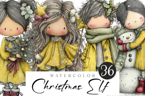 Download Whimsical Christmas Elf Clipart - Art Collection