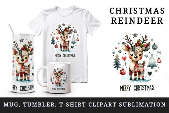 Download Christmas Reindeer Tumbler Mug Clipart - Art Collection