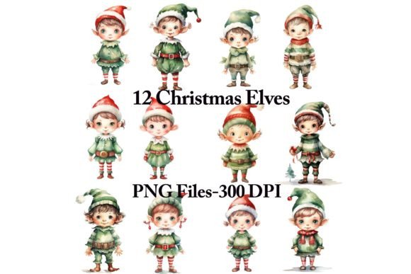 Download Christmas Elves Clipart Set - Art Collection