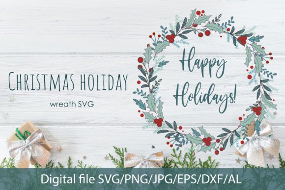 Download Christmas Holiday Wreath SVG Clipart - Art Collection