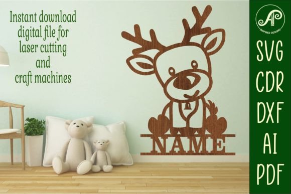 Download Reindeer Name Sign Svg Laser Cut Art - Art Collection