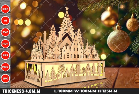 Download Christmas Laser Cut Wooden Village Scene - Christmas laser cut Collection