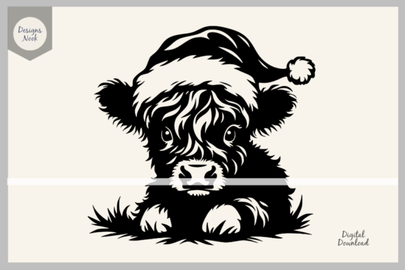 Download Highland Cow Santa SVG Clipart PNG DXF - Art Collection