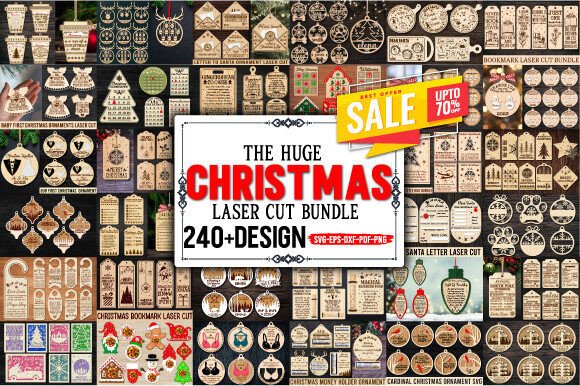 Download Huge Christmas Laser Cut Bundle - Christmas laser cut Collection