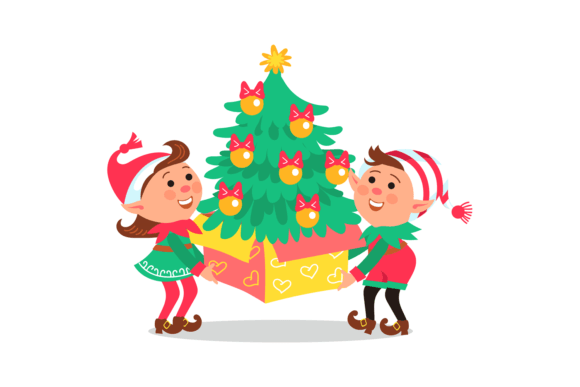 Download Christmas Elves. Cartoon Dwarfs Carrying - Art Collection