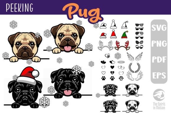 Download Pug SVG, Clipart &amp; Cutfiles, Dog SVG - Art Collection