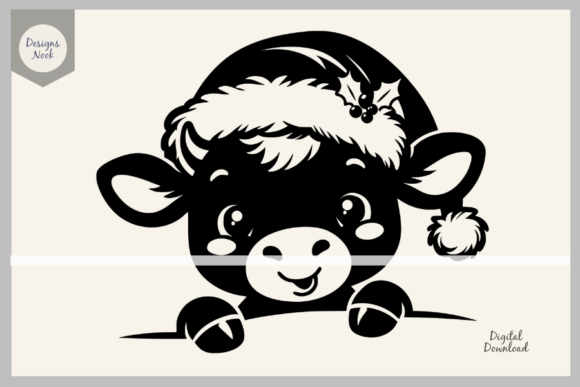 Download Cow Santa SVG Clipart Silhouette PNG DXF - Art Collection