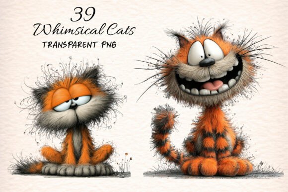 Download Whimsical Cats Clipart Mega Pack - Art Collection