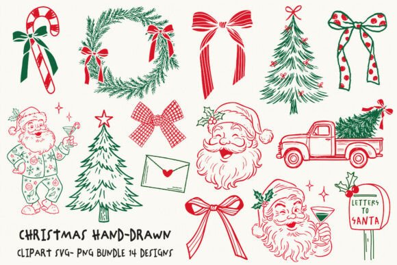 Download Christmas Svg Line Art Png Bundle - Art Collection