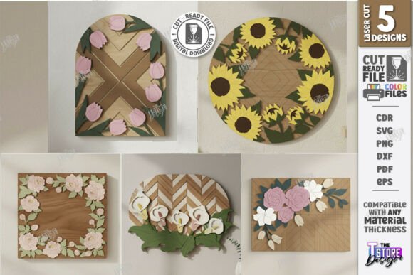 Download 3D Floral Wall Art Laser Cut Bundle |CNC - Art Collection