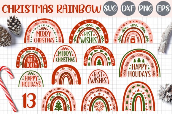 Download Boho Christmas Rainbow Vector Clipart - Art Collection